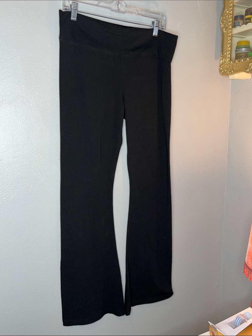 Pink By Victoria Secret Black Bootcut Leggings With Flip Waist